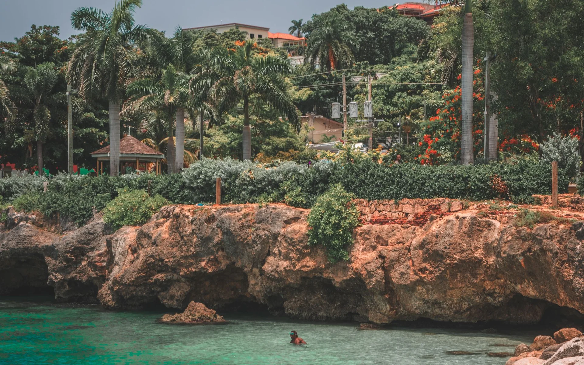 Montego Bay s palmami in turkizno vodo