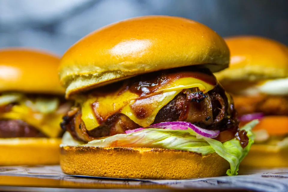 BookNoFees: Primer fotografije: Cheeseburger z zeljem in paradižnikom